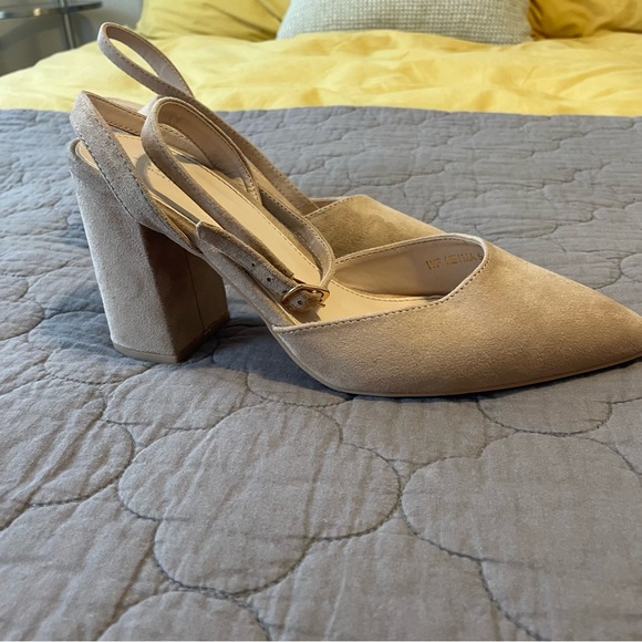 ASOS nude suede heels, wide, size 7.5 - Picture 5 of 13